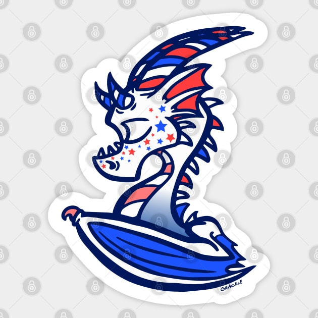 Star Spangled Dragon Sticker by Jan Grackle